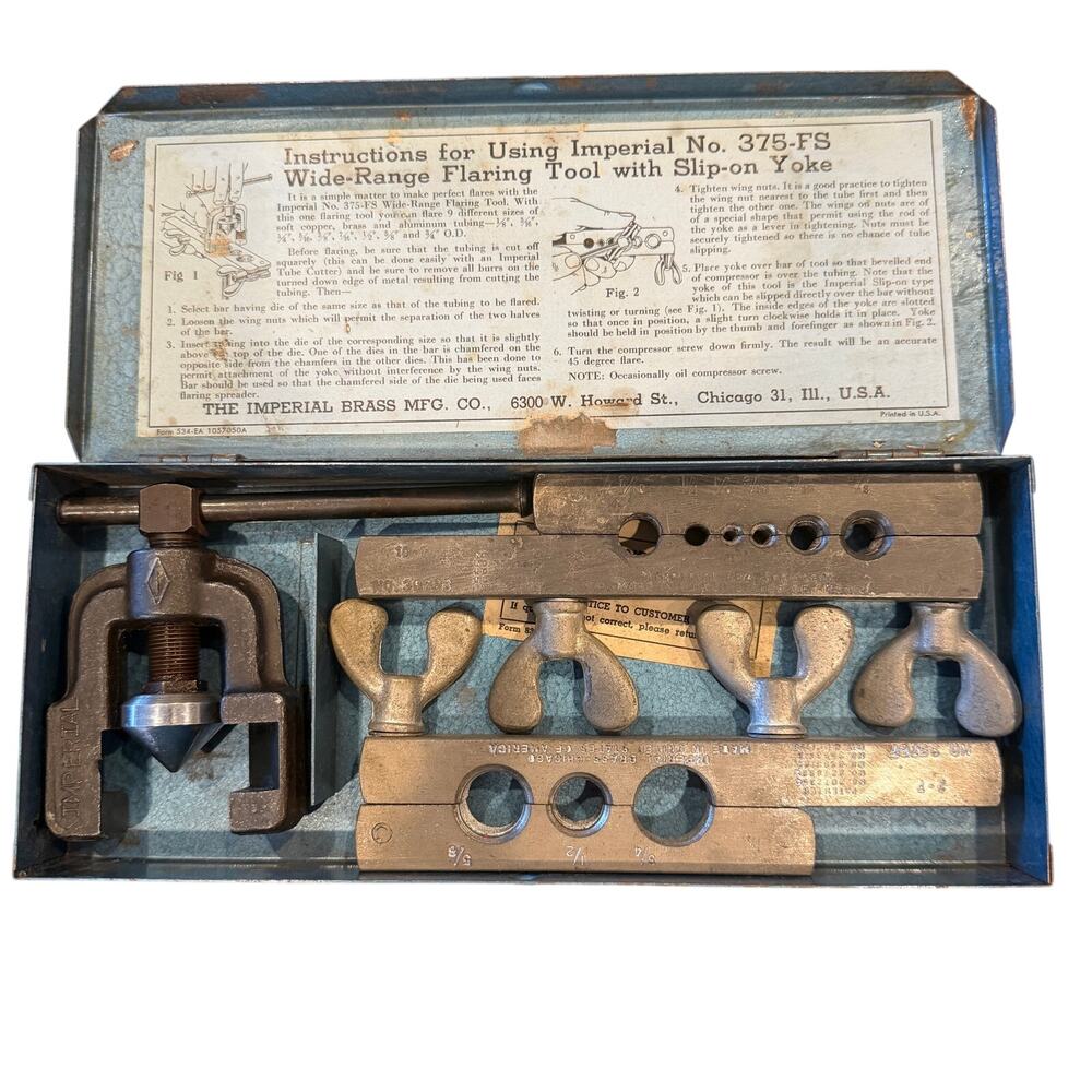 Vintage Imperial No. 375-FS Wide Range Flaring Tool with Slip-on Yoke